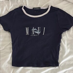 Brandy Melville Navy White Maui Tee